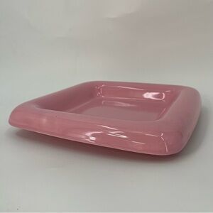 Royal Haeger MCM rim vintage square console bowl in mauve agate R309